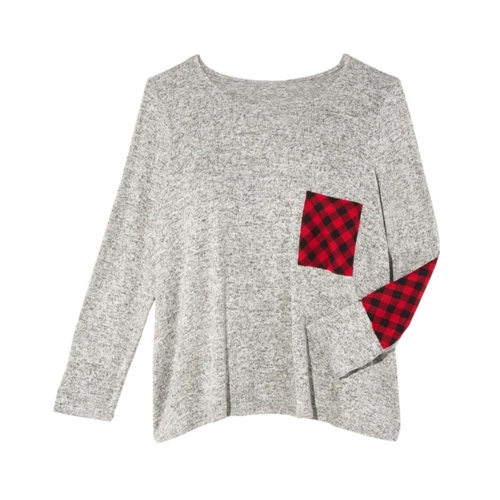 Gilli Meredith oversized top plaid detail Sz S